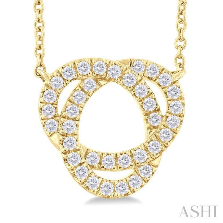 1/4 ctw Trinity Round Cut Diamond Fashion Pendant With Chain in 10K Yellow Gold