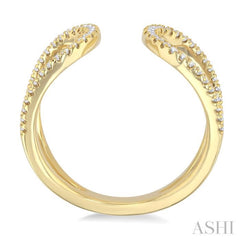 1/3 ctw Split U-Shaped Round Cut Diamond Open Fashion Ring in 10K Yellow Gold