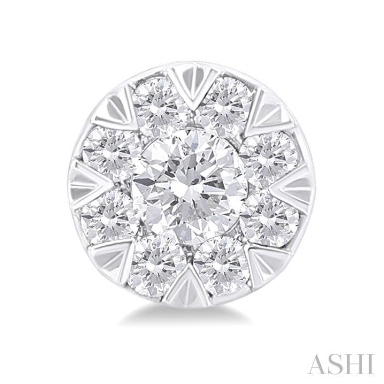 1/6 ctw Lovebright Petite Round Shape Round Cut Diamond Fashion Stud Earring in 10K White Gold