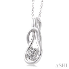 1/50 ctw Heart Shape Single Cut Diamond Fashion Pendant in Sterling Silver with Chain