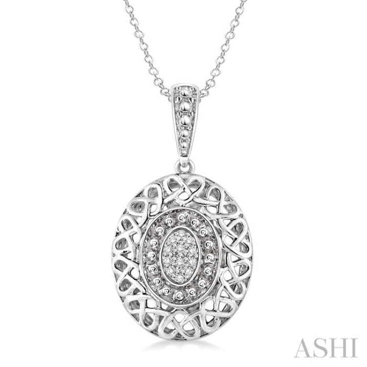 1/20 ctw Single Cut Diamond Fashion Pendant in Sterling Silver with Chain