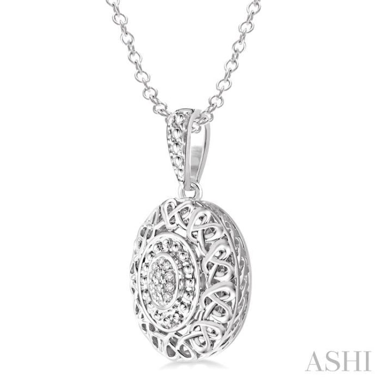 1/20 ctw Single Cut Diamond Fashion Pendant in Sterling Silver with Chain