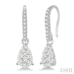 1/3 ctw Pear Shape Diamond Lovebright Earrings in 14K White Gold