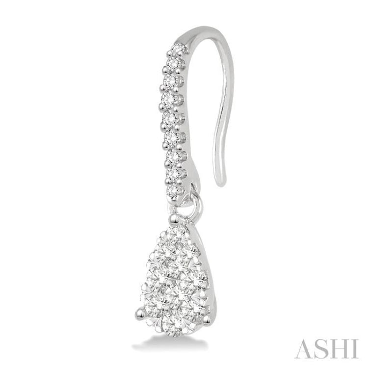 1/3 ctw Pear Shape Diamond Lovebright Earrings in 14K White Gold