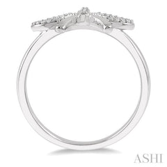 1/20 ctw Bow Tie Round Cut Diamond Ring in 10K White Gold