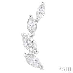 1/2 ctw Marquise Cut Diamond Leaf Vine Fashion Stud Earrings in 14K White Gold