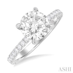 5/8 ctw Round Shape Semi-Mount Diamond Engagement Ring in 14K White Gold