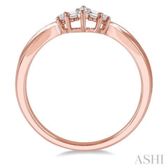 1/5 ctw Chevron Baguette and Round Cut Diamond Band in 14K Rose Gold