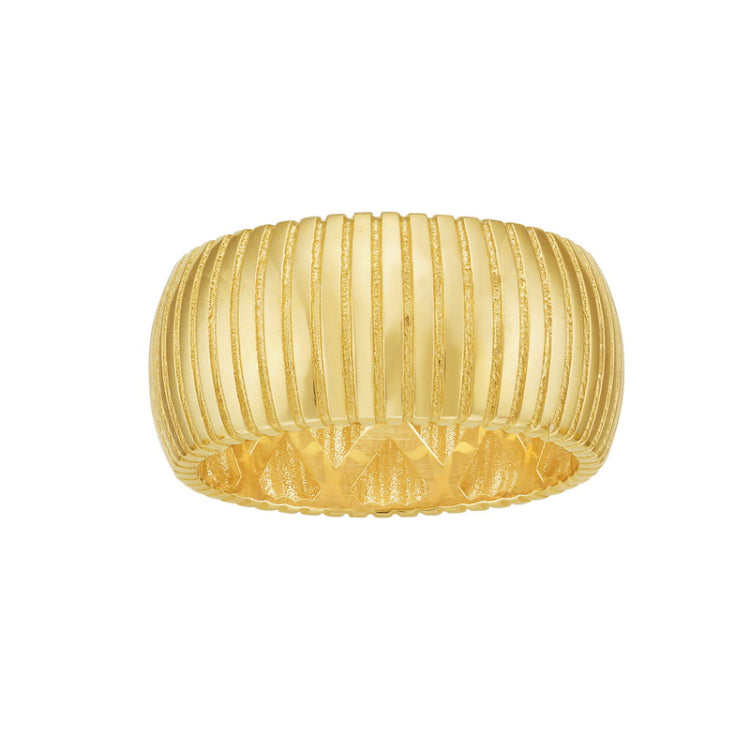 14K Yellow Gold Polished Thich 10mm Tubogas Ring