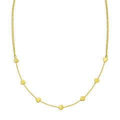 14K Yellow Gold Adjustable Heart Link  16"-26" Necklace with Lobster Clasp