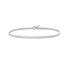 14K White Gold Diamond Cut Mini Glacier 7" Bracelet with Push in Clasp & Figure 8 safety latch. 