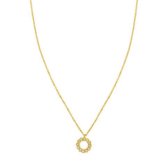 14K Yellow Gold Polished 7" .06ct Diamond Petite Circle Bracelet with Lobster Clasp, including Jump Ring at 6.75
