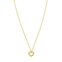 14K Yellow Gold Polished 7" .06ct Diamond Petite Heart Bracelet with Lobster Clasp, including Jump Ring at 6.5