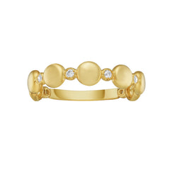 14K Yellow Gold Polished .08ct Diamond Bauble Ring