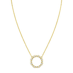 14K Yellow Gold Polished & Diamond Cut Open Circle Diamon'Oro 18" Necklace with Lobster Clasp, including 2" extender. 