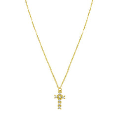 14K Yellow Gold Polished & Diamond Cut Cross Diamon'Oro 18" Necklace with Lobster Clasp, including 2" extender. 