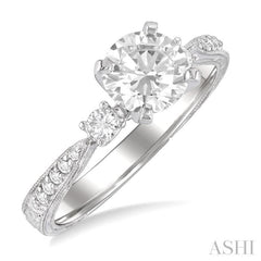 1/5 ctw Diamond Semi-Mount Engagement Ring in 14K White Gold