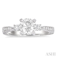 1/5 ctw Diamond Semi-Mount Engagement Ring in 14K White Gold