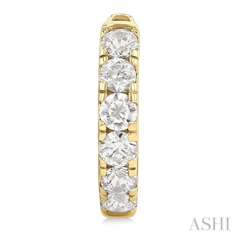 1.00CTRDDM ROUND DM HOOP ER YG 14K-G*