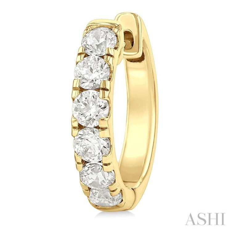 1.00CTRDDM ROUND DM HOOP ER YG 14K-G*