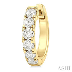 1.00CTRDDM ROUND DM HOOP ER YG 14K-G*