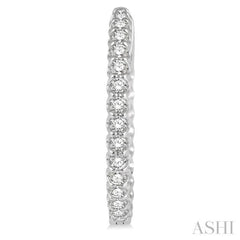 1 1/2 ctw Inside-Out Round Cut Diamond Hoop Earrings in 14K White Gold