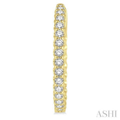 1 1/2 ctw Inside-Out Round Cut Diamond Hoop Earrings in 14K Yellow Gold