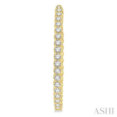 2 ctw Inside-Out Round Cut Diamond Oval Shape Hoop Earrings in 14K Yellow Gold