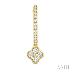.33CTRDDM CLOVER DROP HUGGIE YG 14K-G*