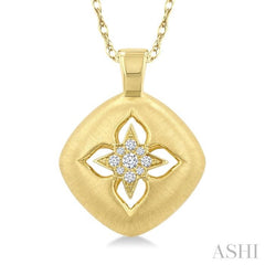 .06CTRDDM FLORAL PD YG 14K-G+CH