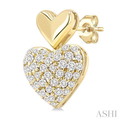 .33CTRDDM HEART SH MINI PAVE ER YG10K-S*