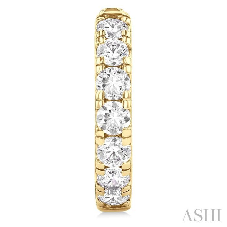 2.00CTRDDM ROUND DM HOOP ER YG 14K-G*