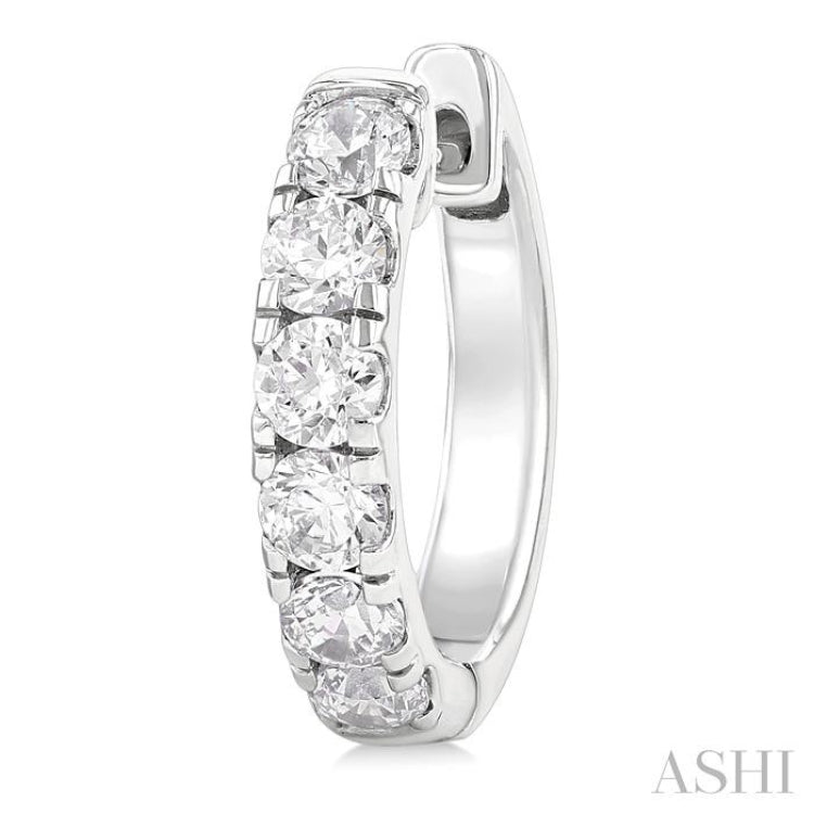 1.00CTRDDM ROUND DM HOOP ER WG 14K-G*