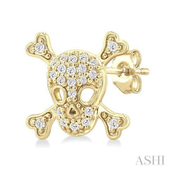 .15CTRDDM PETITE SKULL ER YG 10K-S*