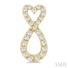 1/4 ctw Infinity Heart Round Cut Diamond Fashion Earring in 10K Yellow Gold