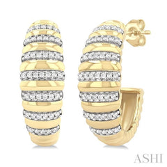 .25CTRDDM RIBBED DOME HOOP ER YG 10K-G*