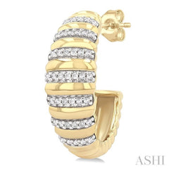 .25CTRDDM RIBBED DOME HOOP ER YG 10K-G*