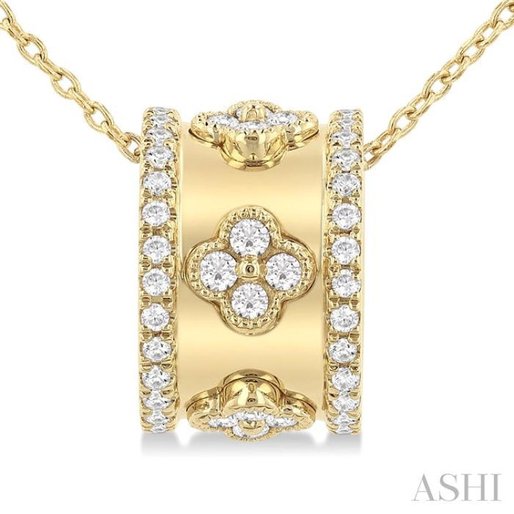 .50CTRDDM CLOVER PENDANT YG 14K-G+CH*
