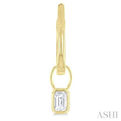 1/3 ctw Bezel Set Emerald Cut Diamond Huggie Earrings in 10K Yellow Gold