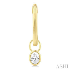 1/3 ctw Bezel Set Oval Cut Diamond Huggie Earrings in 10K Yellow Gold