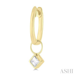 1/3 ctw Bezel Set Princess Cut Diamond Huggie Earrings in 10K Yellow Gold