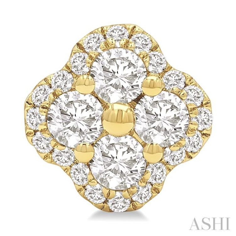 .50CTRDDM CLOVER EARRINGS YG 14K-G*