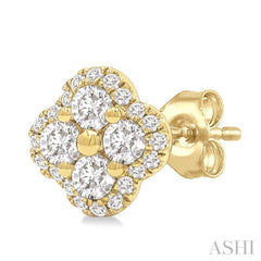 .50CTRDDM CLOVER EARRINGS YG 14K-G*