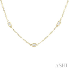 1 1/2 ctw Emerald Cut Diamond Fashion Necklace in 14K Yellow Gold