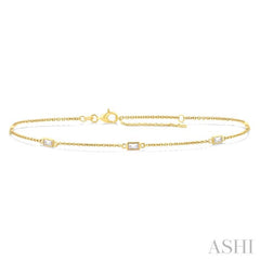 1/4 ctw Baguette Cut Diamond Station Bracelet in 14K Yellow Gold