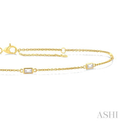 1/4 ctw Baguette Cut Diamond Station Bracelet in 14K Yellow Gold